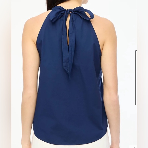 J Crew Bow-back halter top 3x new nwt navy blue - Picture 2 of 5